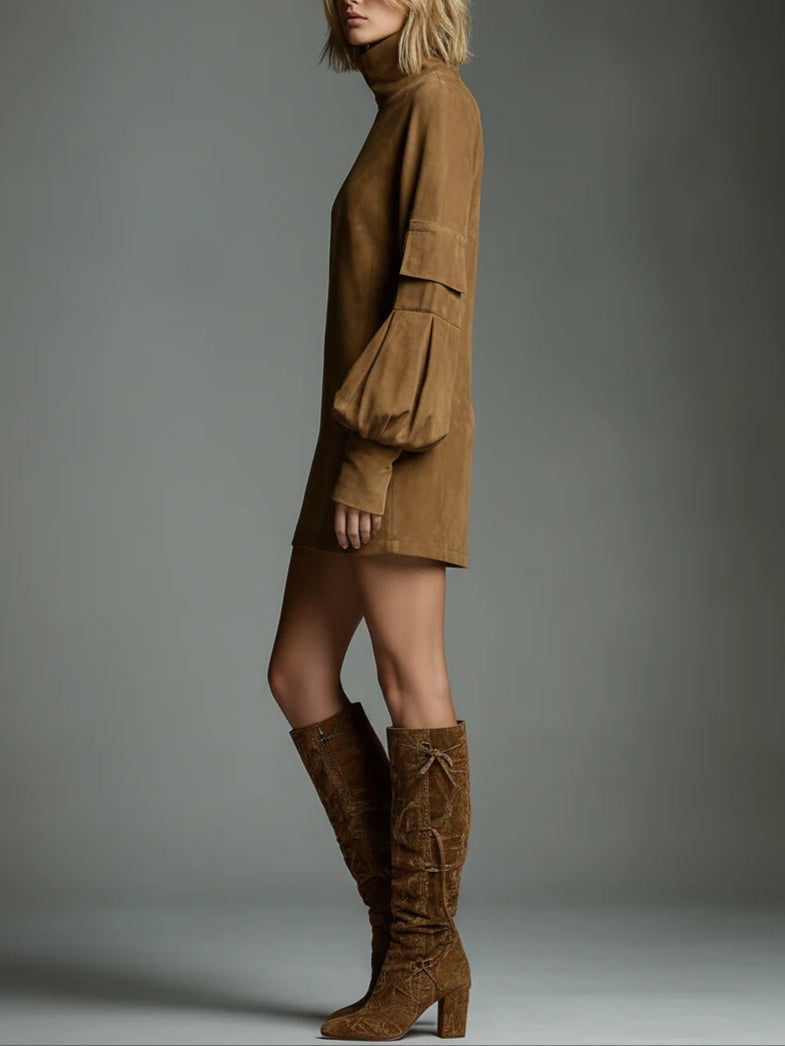 Marlowe | Vintage Suede Mini Kleita
