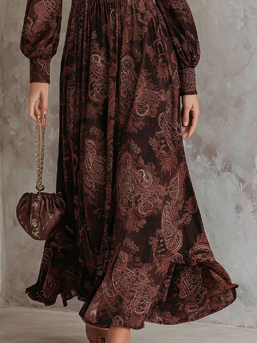 Marlene | Paisley Zippera Midi Kleita