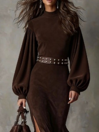 Harriet | Vintage laternu piedurkņu midi kleita