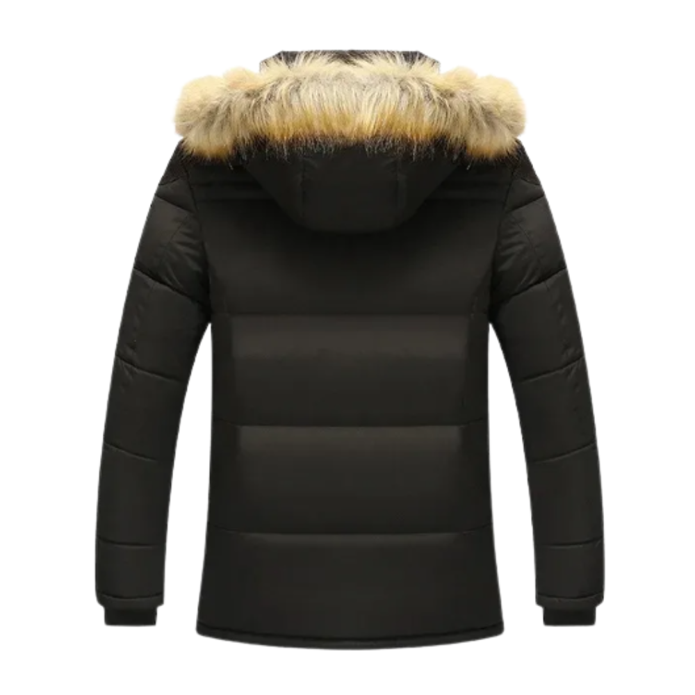 Elegants polsterēts fleeces ziemas mētelis