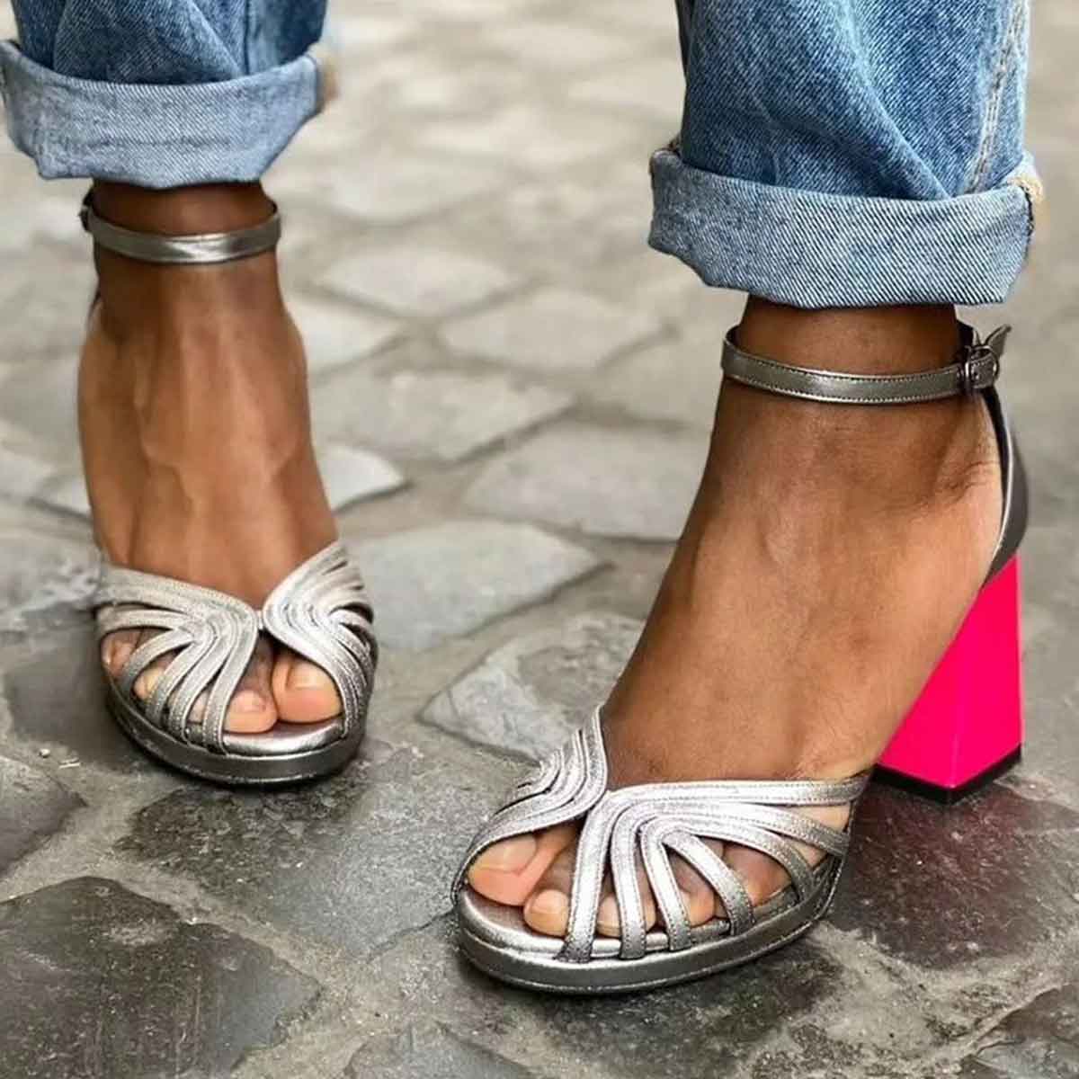 Marcella™ | Spīdīgi Papēžu Sandali