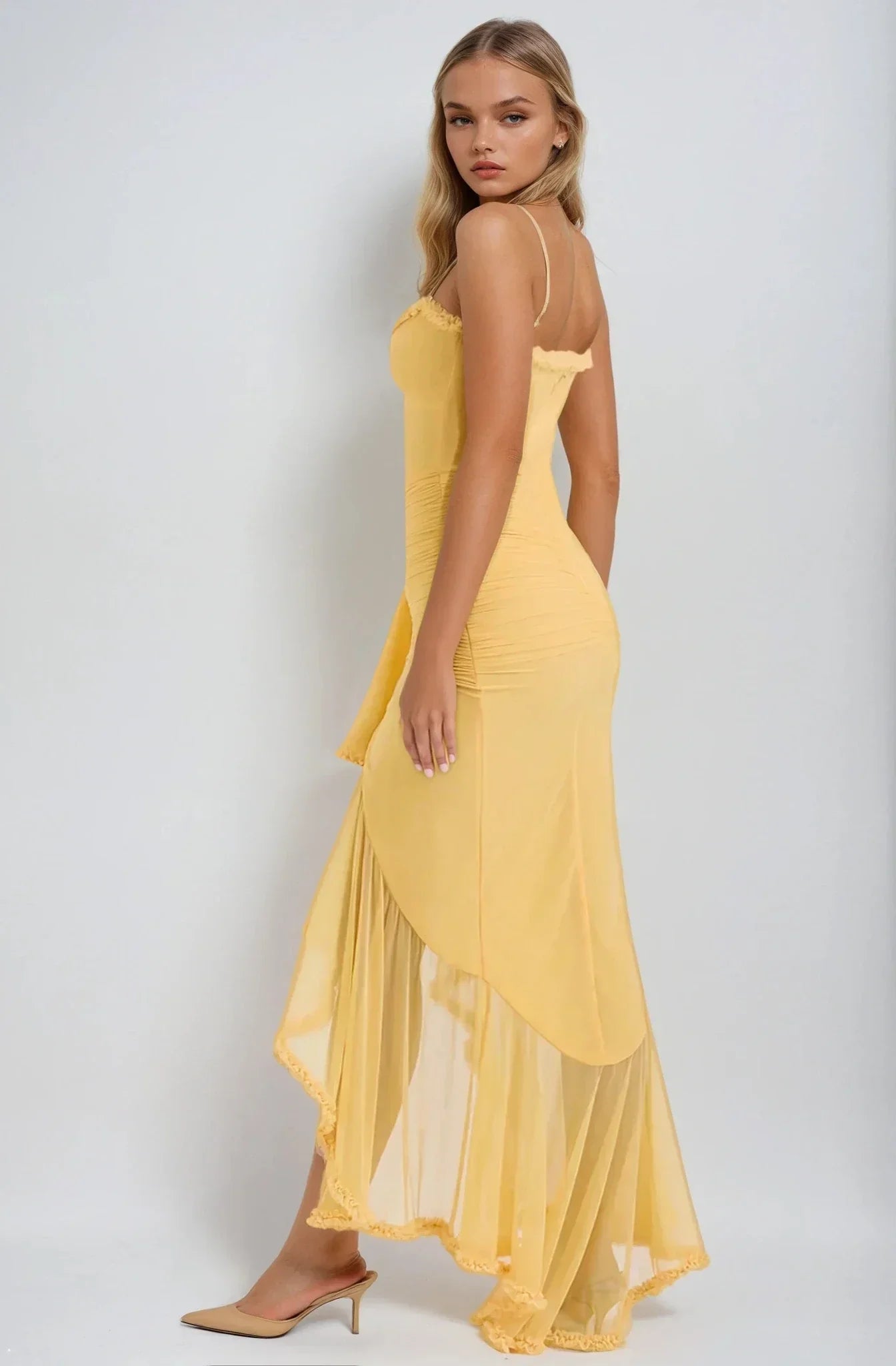 Clarissa™ | Maxi kleita dzeltenā tīklā