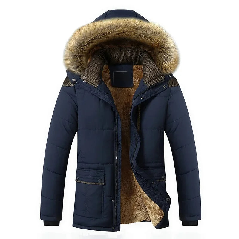 Elegants polsterēts fleeces ziemas mētelis