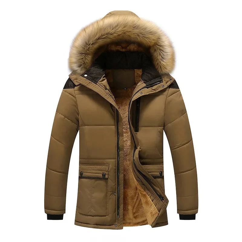 Elegants polsterēts fleeces ziemas mētelis